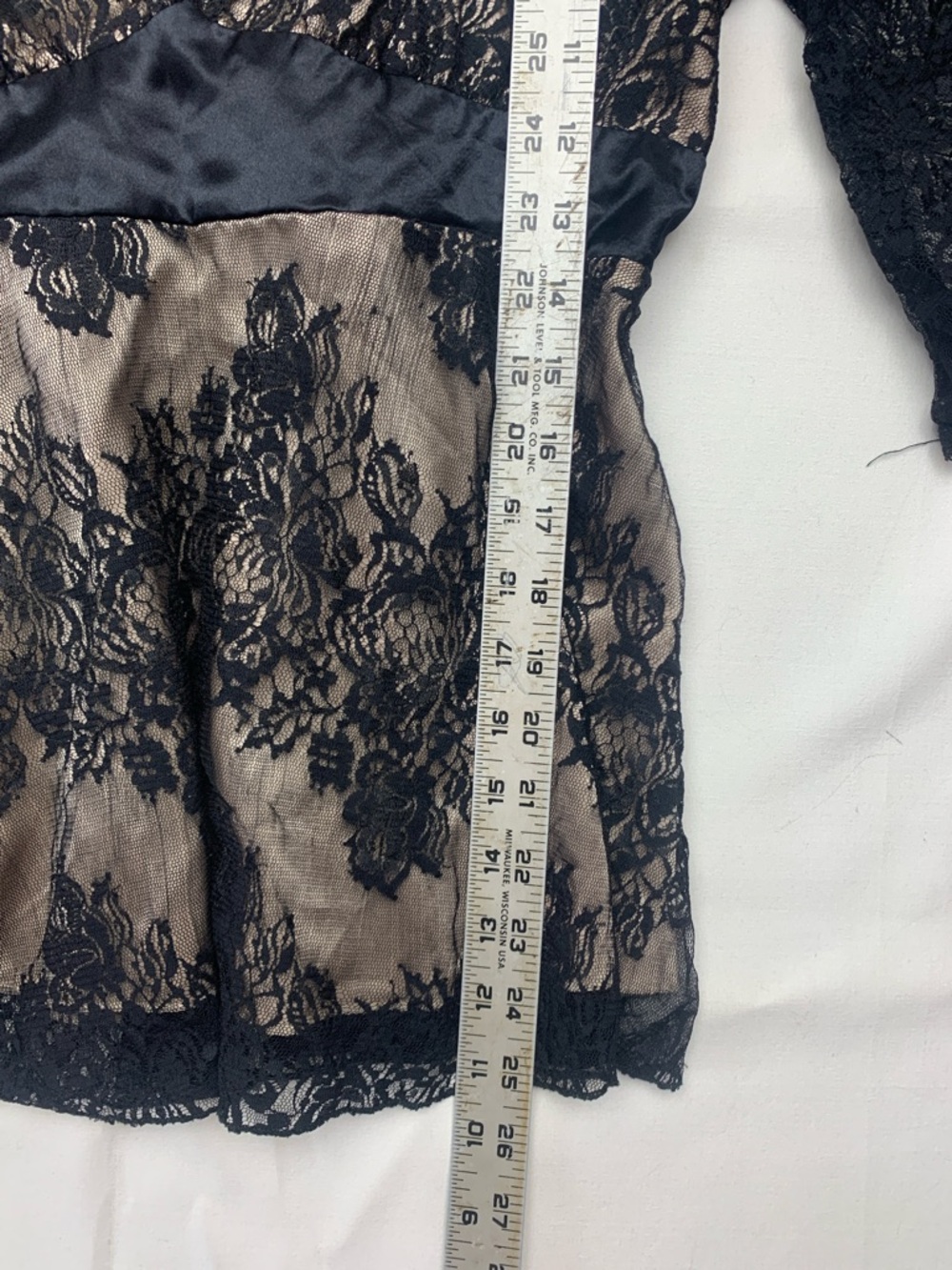 y2k Forever 21 size large Satin black lace witchy boho bell sleeve - Picture 6 of 10